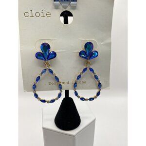 Cloie 2 1/4” Sparkly Post Back Earrings-NWOT